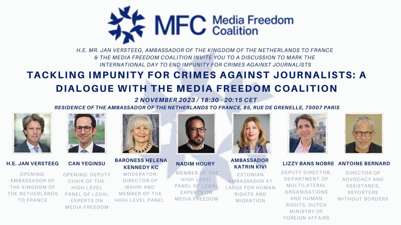 Tackling Impunity for Crimes Against Journalists: A Dialogue with the Media Freedom Coalition 14 2nd November event